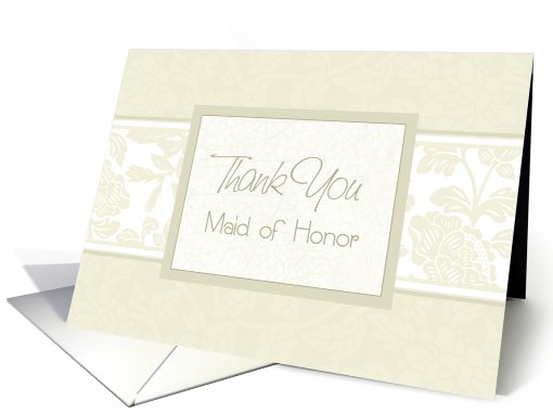 Beige Floral Thank You Maid of Honor card (602692)