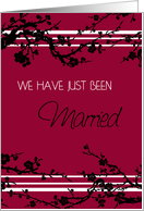 Red Floral Marriage Announcement Card