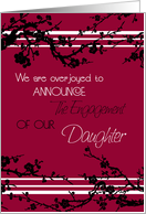 Red Floral Engagement of Daughter Announcement Card