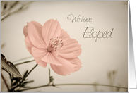 Pink Flowers Elopement Announcement Card