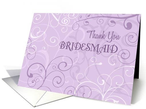 Lavender Swirls Thank You Bridesmaid card (611238)