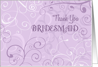 Lavender Swirls Friend Thank You Bridesmaid Card