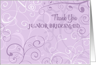 Lavender Swirls Thank You Junior Bridesmaid Card