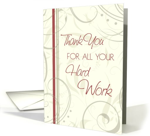 Beige Swirls Thank You Volunteer card (615000)