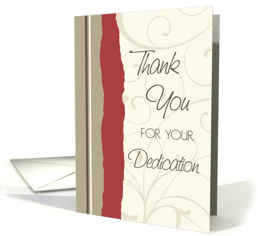 Red and Beige Thank You Volunteer card (615617)