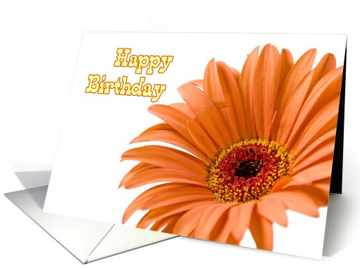 Orange Flowers Employee Happy Birthday  card (617495)