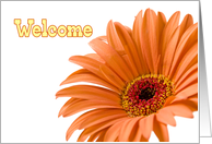 Orange Flower Business Employee Welcome Card