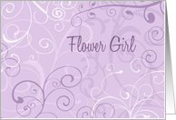 Purple Swirls Niece Flower Girl Invitation Card