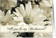 White Flowers Sister Bridesmaid Invitation Card