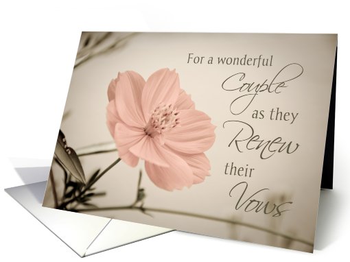Pink Flower For Couple Congratulations Vow Renewal card (619487)