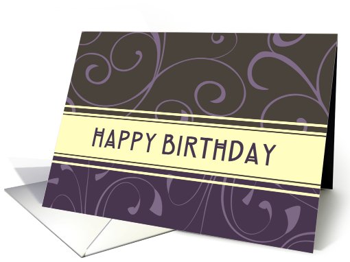 Purple Swirl Employee Birthday card (620410)