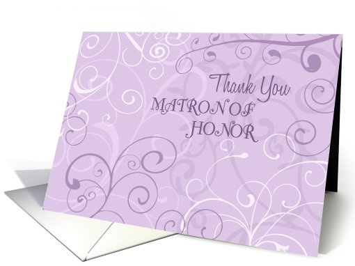 Purple Swirls  Best Friend Matron of Honor Thank You card (622763)