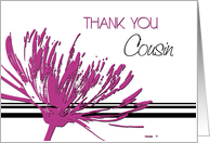 Pink Flower Cousin Junior Bridesmaid Thank You Card