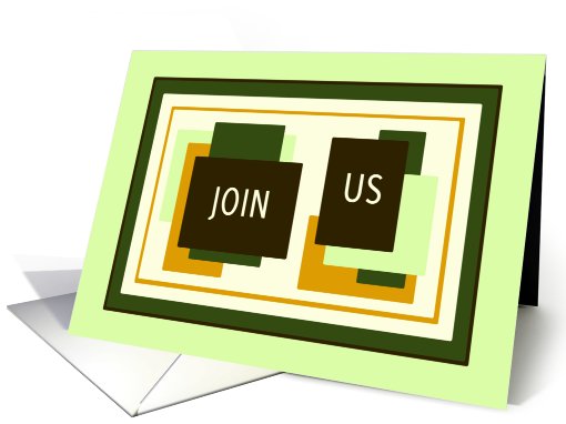 Green Retro Team Building Event Business Invitation card (626123)