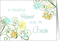 Garden Flowers Cousin Matron of Honor Invitation Card