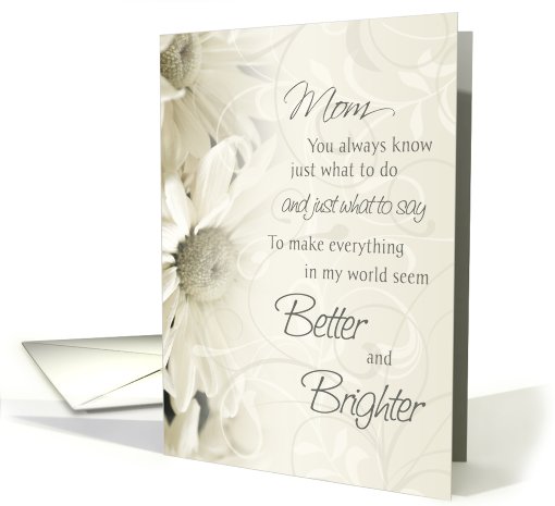 White Flowers Mother's Birthday card (627264)
