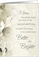 White Flowers Mother’s Birthday Card
