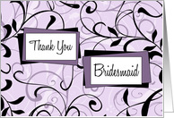 Lavender Floral Thank You Bridesmaid Card