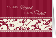 Burgundy Floral Friend Maid of Honor Invitation Card