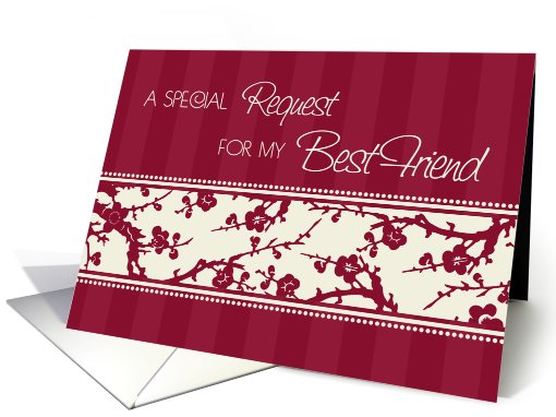 Burgundy Floral Best Friend Chief Bridesmaid Invitation card (629038)