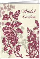 Burgundy Floral Bridal Luncheon Invitation Card