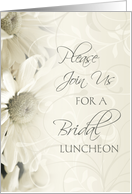 White Floral Bridal Luncheon Invitation Card