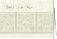 Beige Floral Mother of the Bride Wedding Thank You Card