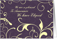 Purple Floral Elopement Announcement Card