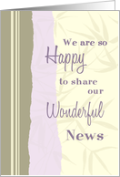 Beige and Lavender Elopement Announcement Card