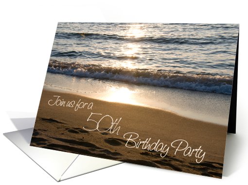 Wave at Sunset 50th Birthday Party Invitations card (640804)