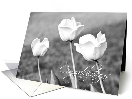 Black and White Tulips Congratulations Engagement card (641572)
