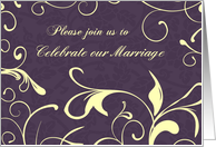 Purple and Yellow Floral Wedding Invitation Card