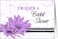 Purple Floral Bridal Shower Invitation Card