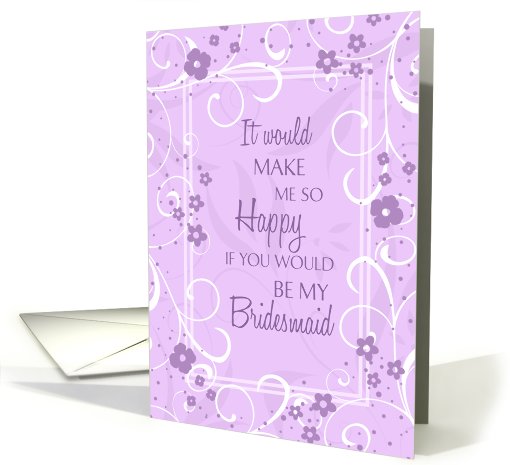 Step Sister Bridesmaid Invitation Card - Lavender Floral card (644444)