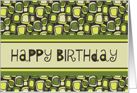 Employee Happy Birthday Card - Green Retro card