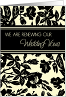 Wedding Vow Renewal Invitation Card - Yellow and Black Floral card