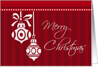 Merry Christmas Card - Red and White Ornaments card