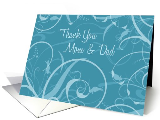 Parents Thank You Wedding Day Card - Turquoise Floral card (668336)