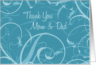 Parents Thank You Wedding Day Card - Turquoise Floral card