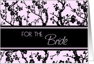 Congratulations to the Bride Card - Black and White Floral card