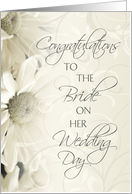 Congratulations to the Bride Card - White Flowers card
