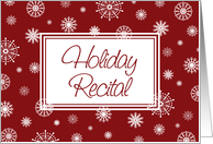 Christmas Recital Invitation Card - Red and White Snowflakes card