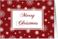 Merry Christmas - Red and White Snowflakes card