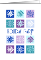 Christmas Holiday Caroling Party Invitation Card - Blue Purple Snowflakes card