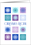 Christmas Recital Invitation Card - Blue Purple Snowflakes card