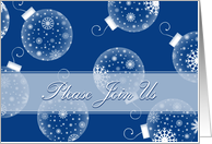 Christmas Party Invitation Card - Blue Snowflake Christmas Decorations card
