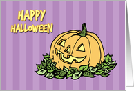 Happy Halloween for Kids Card - Purple and Orange Pumpkin card