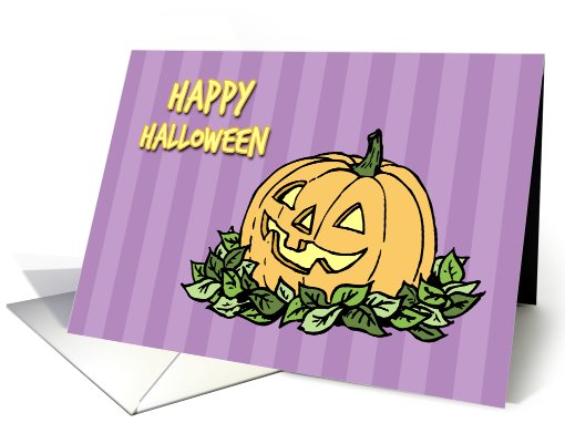Happy Halloween From Babysitter Card - Purple and Orange Pumpkin card