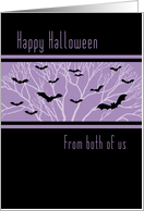 Happy Halloween from Both of Us Card - Purple Black Bats card