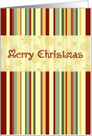Merry Christmas Card - Red Green Yellow Stripes card